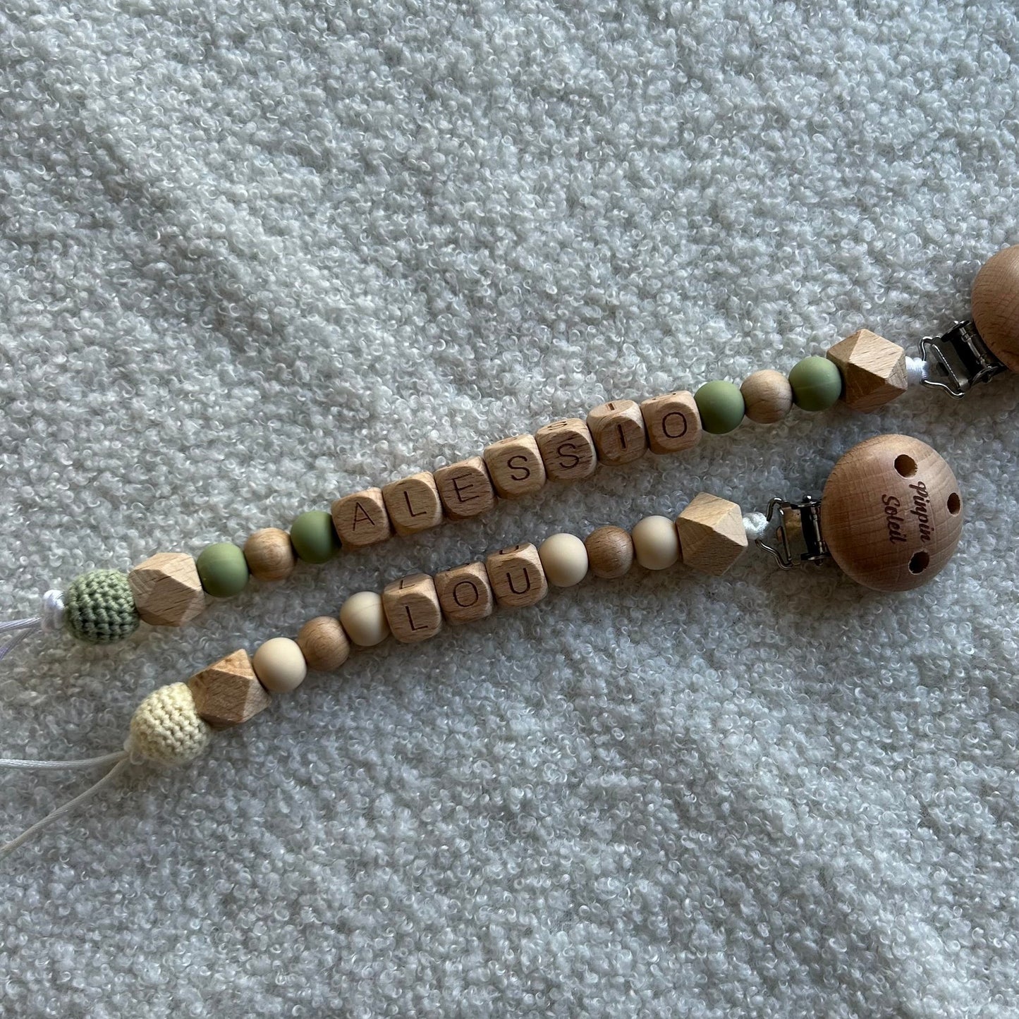 Attache tétine perle en coton