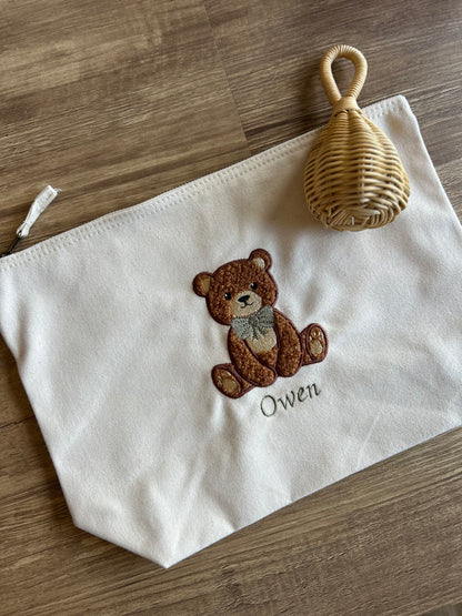 Pochette en coton Ourson