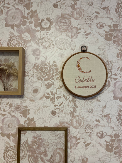 Tambourin décoratif initiale fleurie