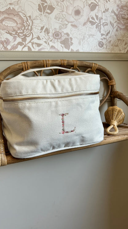 Vanity en coton initiale fleurie