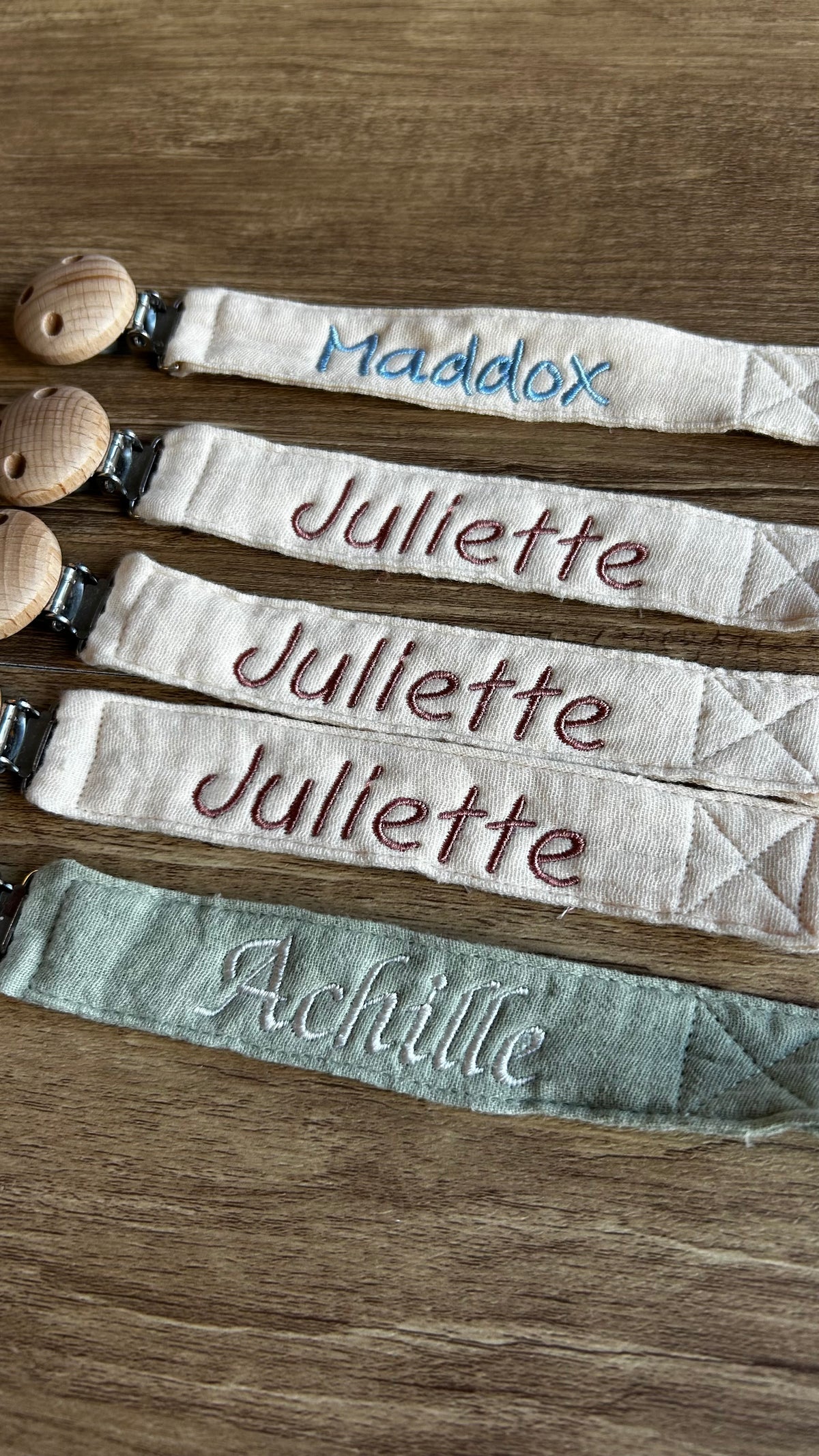 Attache tétine en gaze de coton