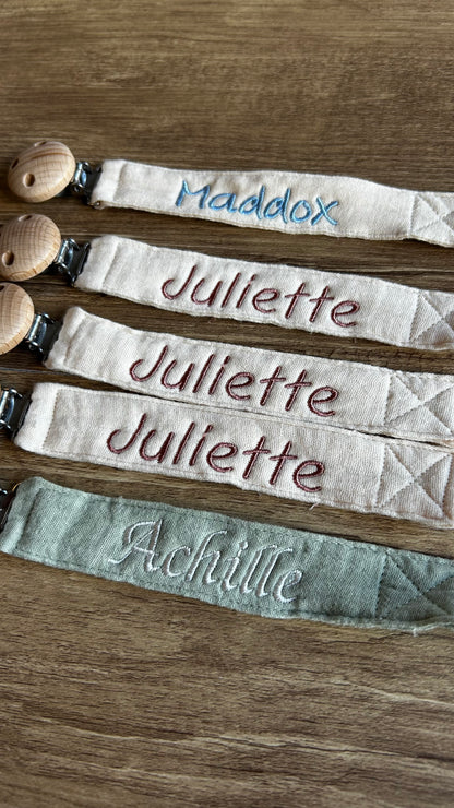 Attache tétine en gaze de coton