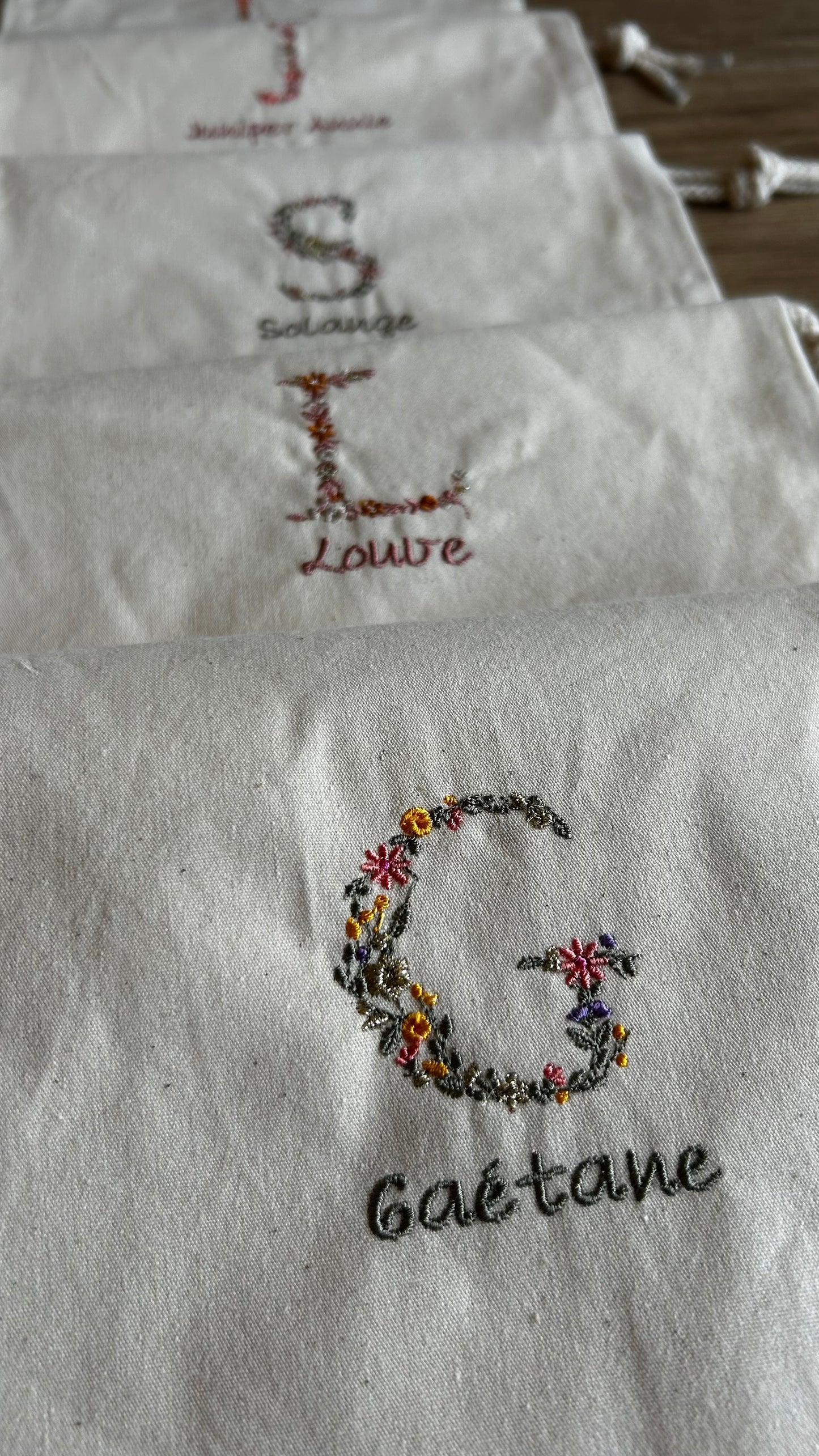 Pochon moyen initiale fleurie