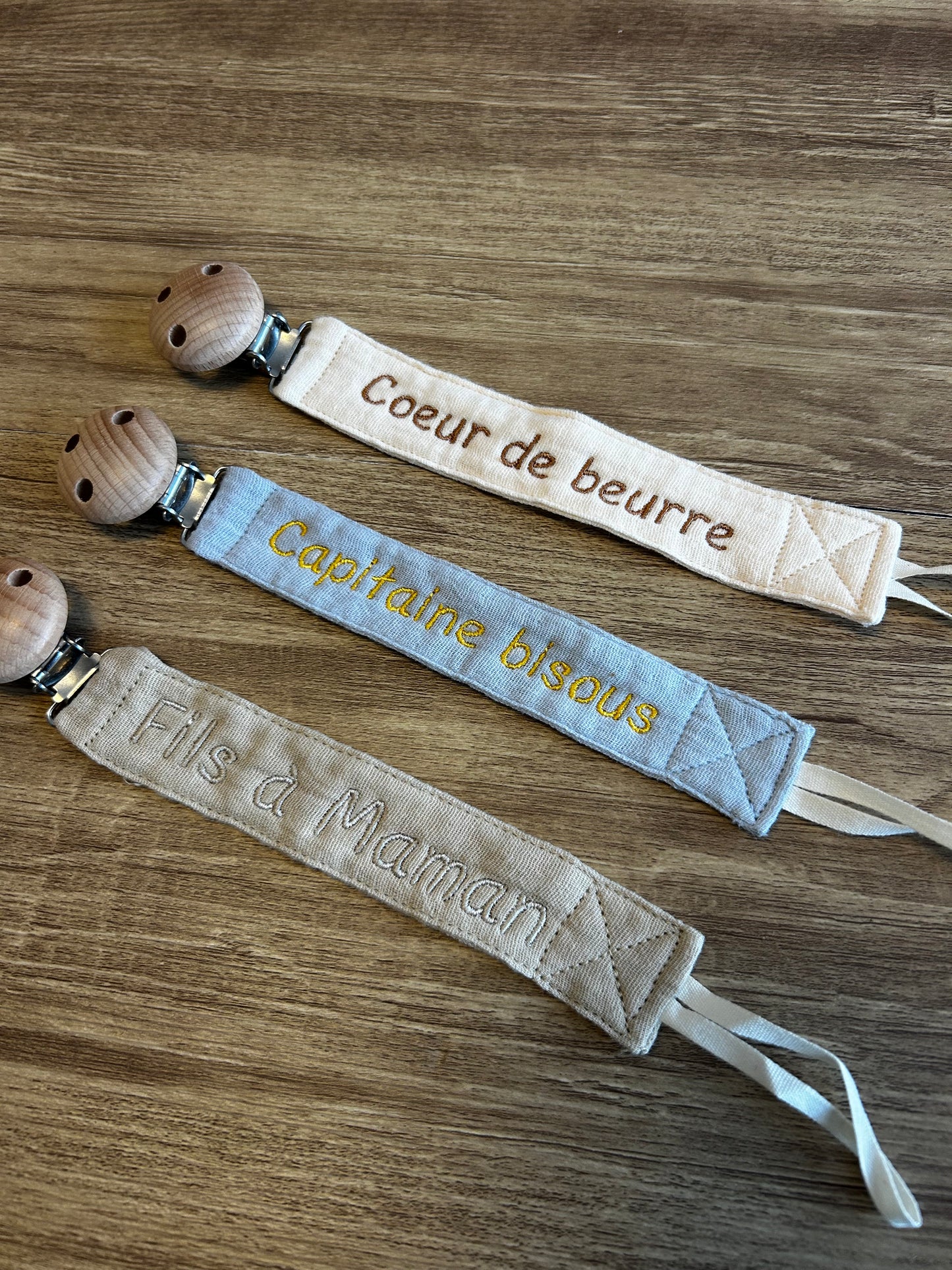 Attache tétine en gaze de coton
