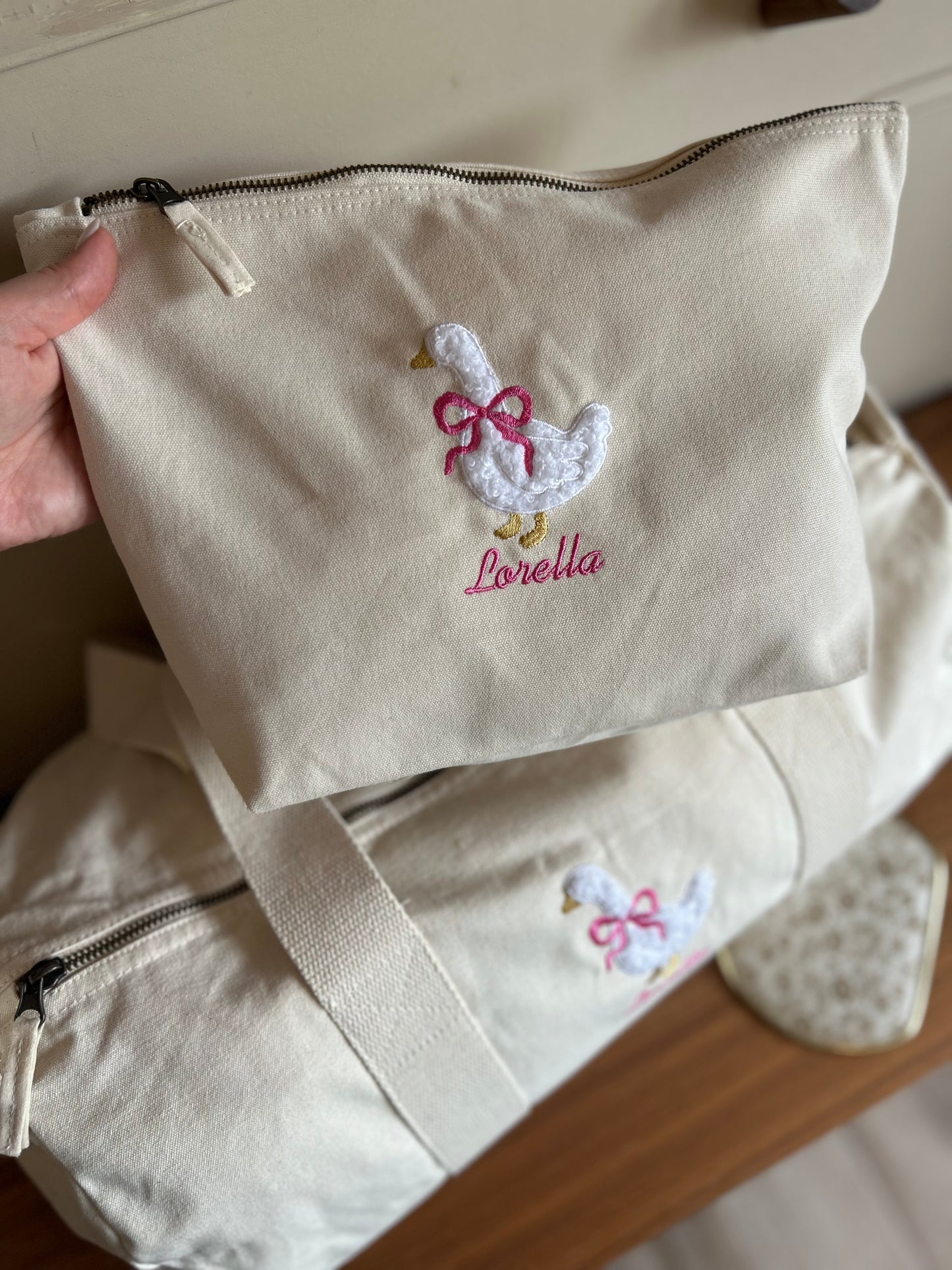 Pochette en coton Oie