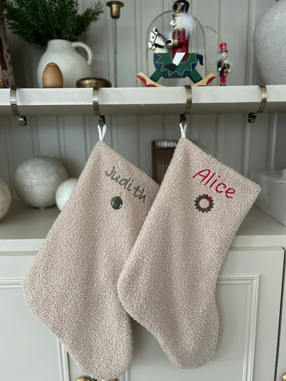 Chaussette de Noël en teddy