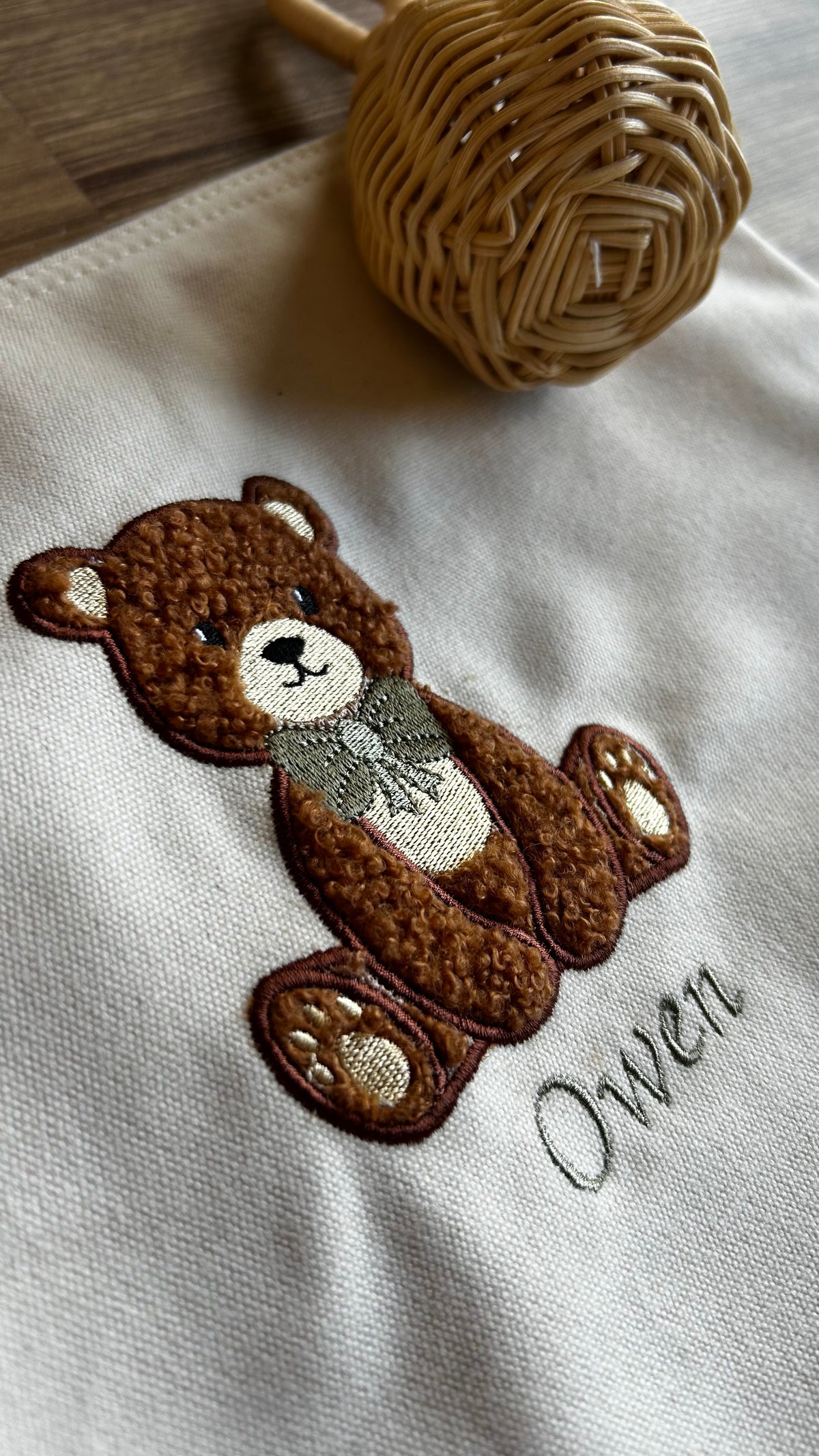 Pochette en coton Ourson