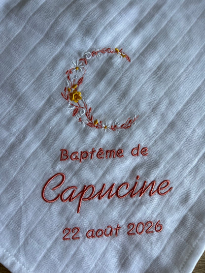 Lange blanc Initiale fleurie