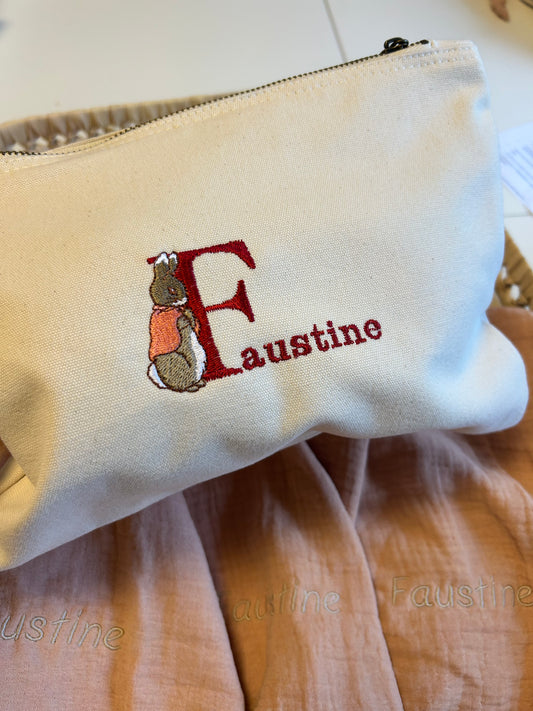 Pochette en coton Lapin