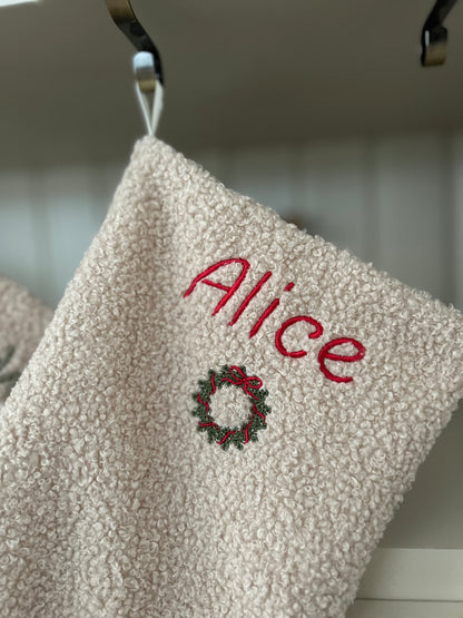 Chaussette de Noël en teddy