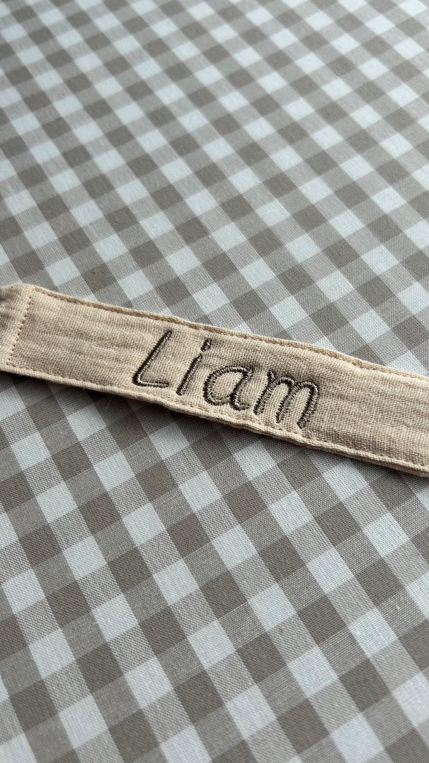 Attache tétine en gaze de coton "Liam"