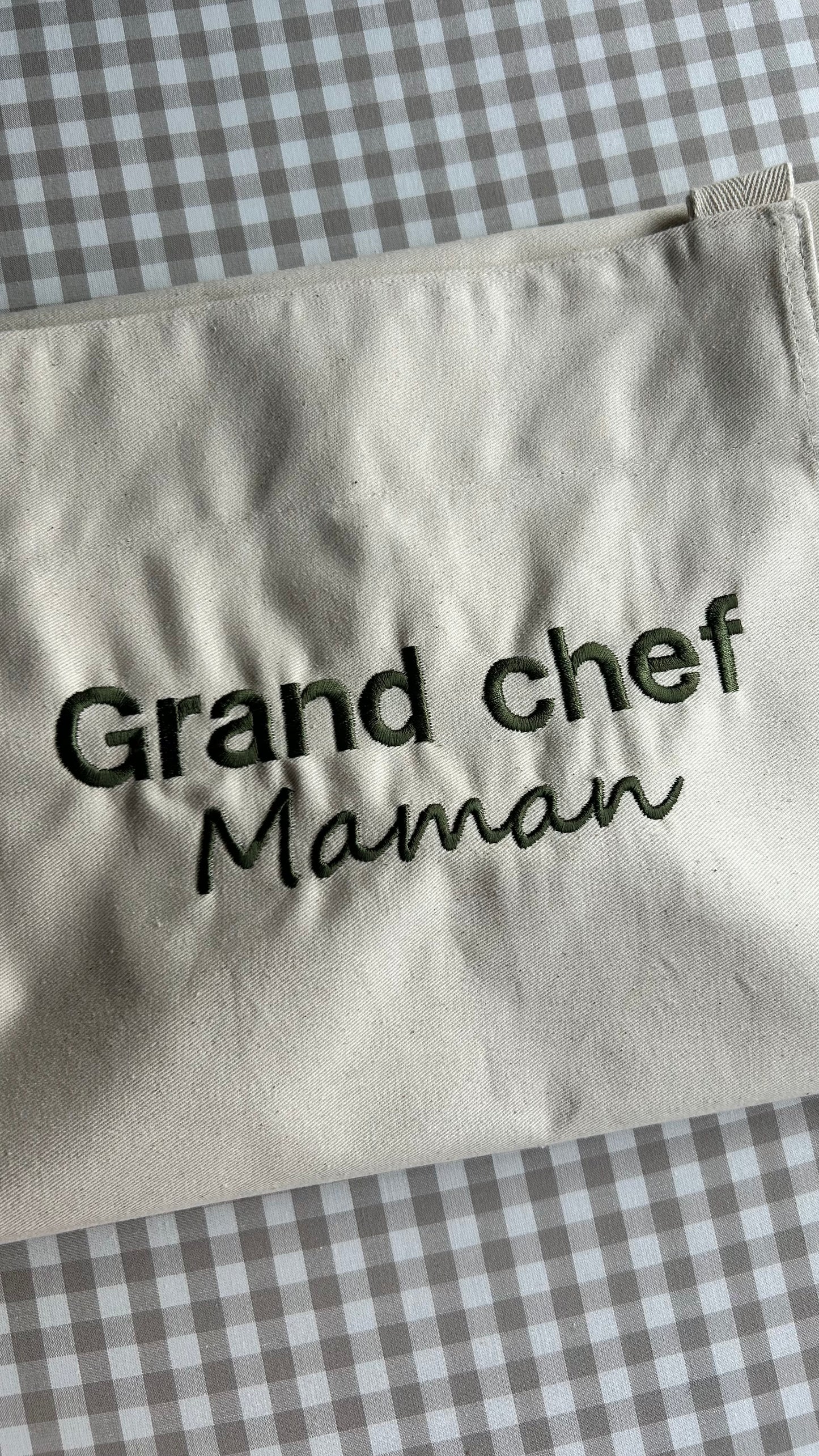Tablier de cuisine pour adulte "Grand chef, Maman"