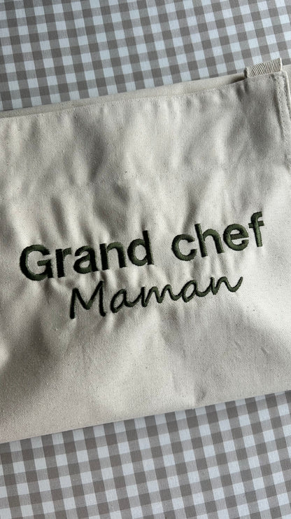Tablier de cuisine pour adulte "Grand chef, Maman"