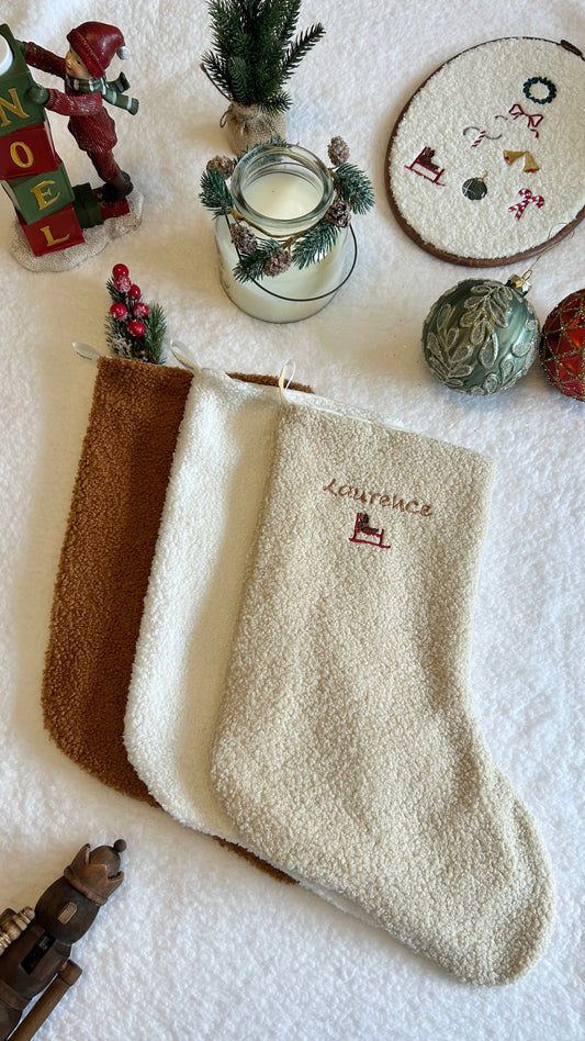 Chaussette de Noël en teddy