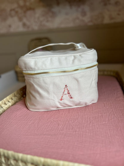 Vanity en coton initiale fleurie