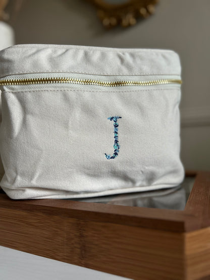 Vanity en coton initiale fleurie